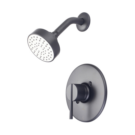 OLYMPIA FAUCETS Single Handle Shower Trim Set, Wallmount, Matte Black, Handle Style: Lever T-2382-MB